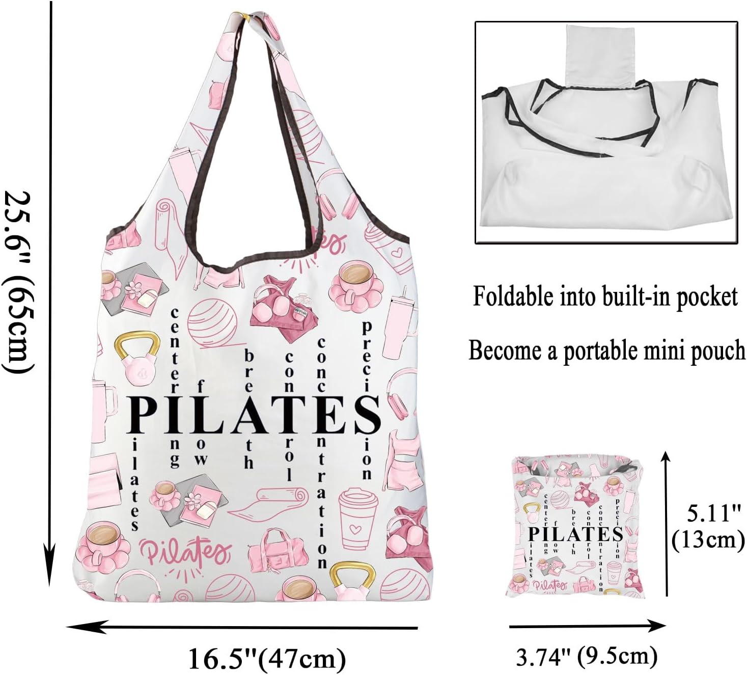 Pink Pilates Tote Bag Gifts fo - Pilates Yoga Instructor 评论和价格