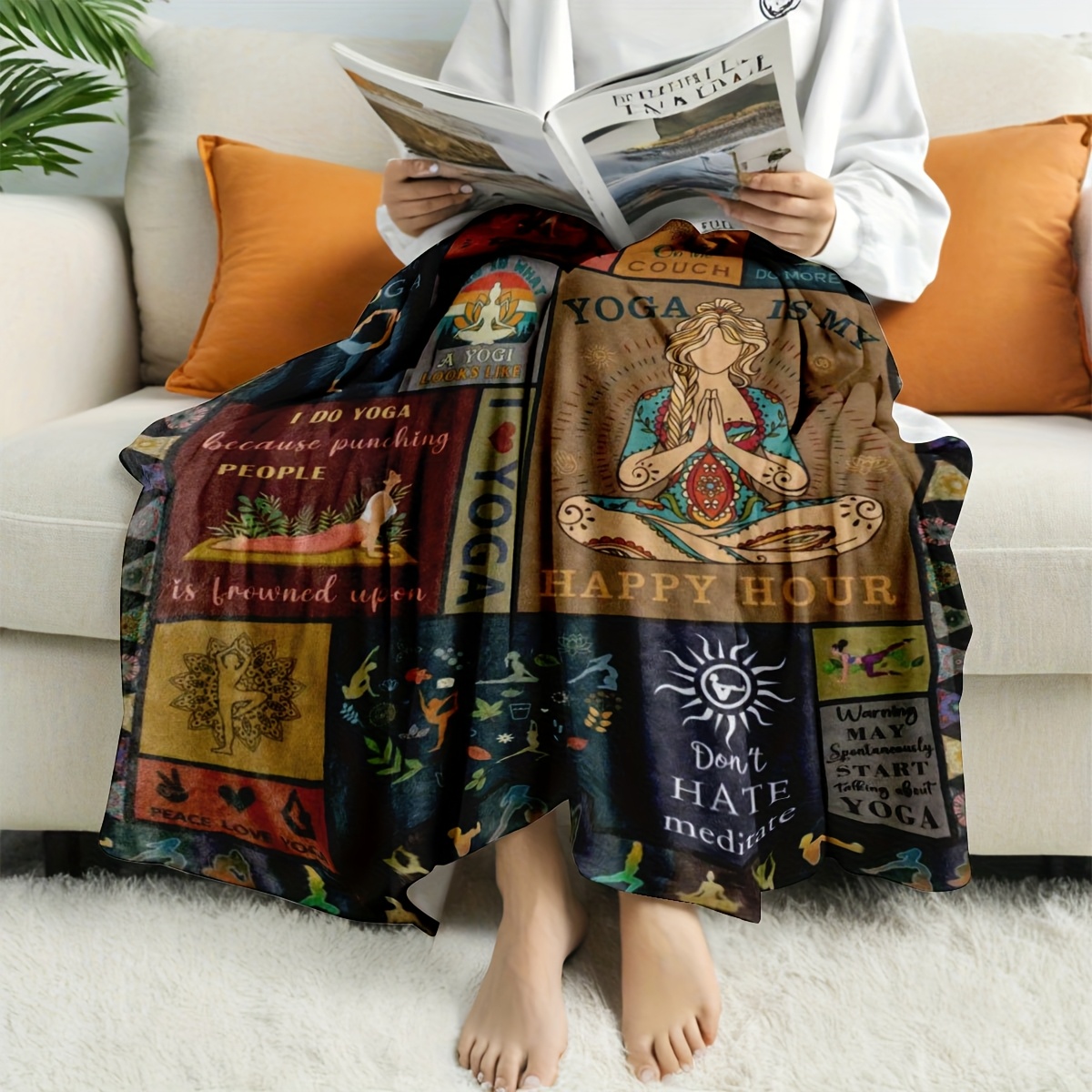 Yoga Blanket, Inspirational Qu - Pilates Yoga Quotes 评论和价格